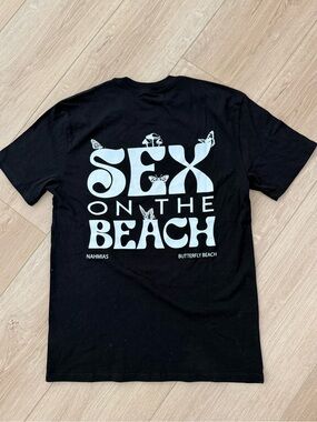 Nahmias Black Beach Graphic Logo T-Shirt